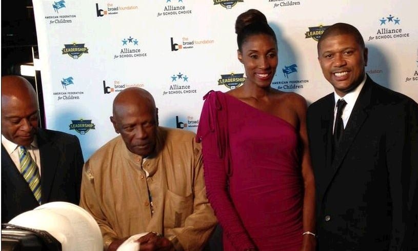 On the red carpet were: Kevin P. Chavous; Lou Gossett Jr.; Lisa Leslie, and Jalen Rose. Event  co-sponsors included the American Federation for Children, the Alliance for School Choice, the Broad Foundation, and the Jalen Rose Leadership Academy. (Photo: AFC)