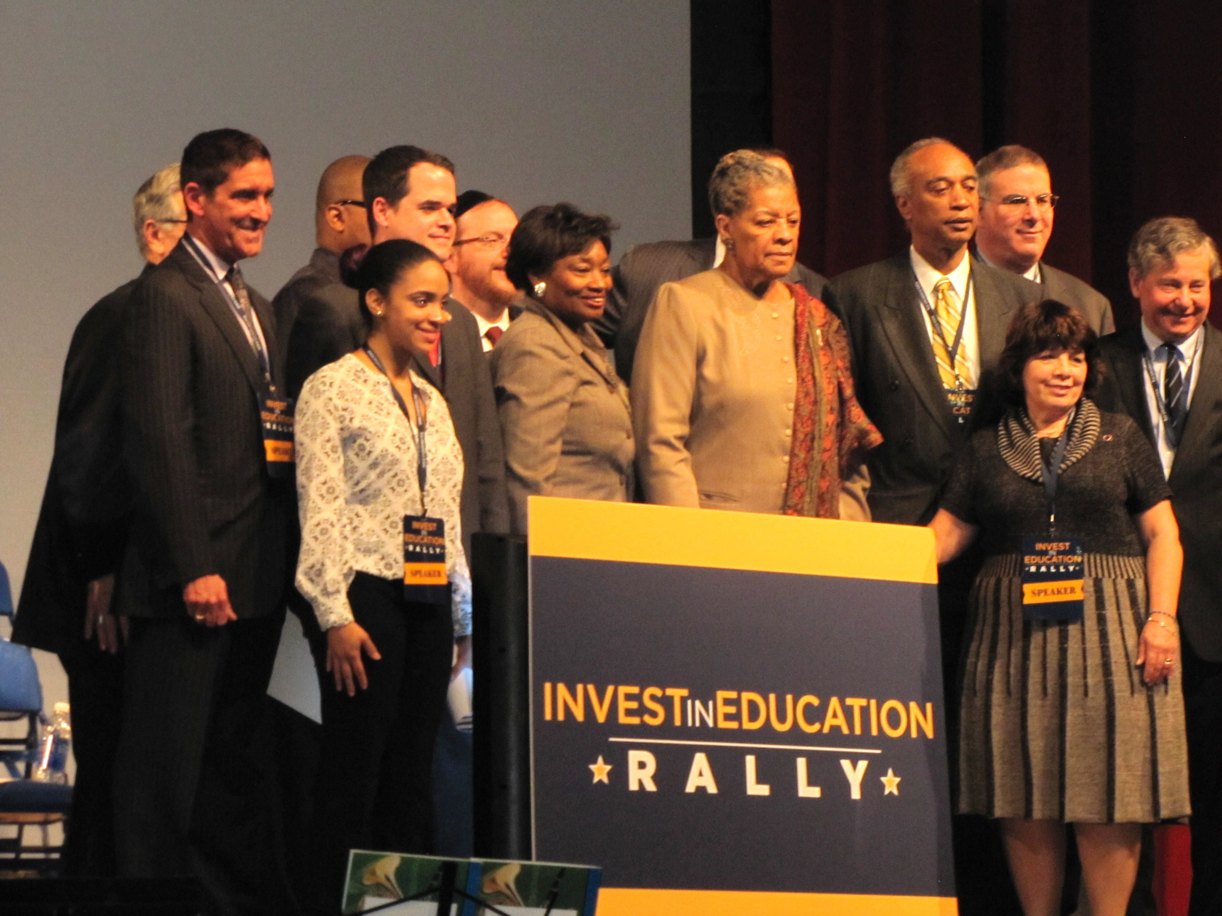 As well as CSF Alum Illeannesis Menendez, other speakers addressing the rally included: Senate Co-President Jeff Klein, Senate Democratic Leader Andrea Stewart-Cousins, and Senators Ruth Hassell-Thompson, George Latimer, David Carlucci, Assembly members Gary Pretlow and Steve Otis, and Dr. Timothy J. McNiff, Archdiocese of New York Superintendent of Schools.